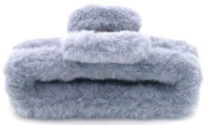 Haarklem fluffy grijs