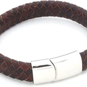 Armband leer donkerbruin