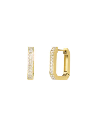 Oorbellen rechthoek diamonds