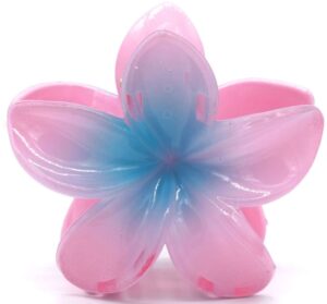 Haarklem bloem roze-blauw