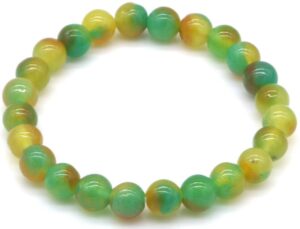 Armband stenen 8 mm, Chalcedony yellow-green