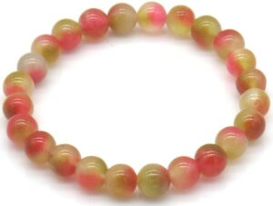 Armband stenen 8mm, stenen Chalcedony orange