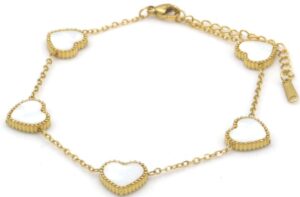 Enkelbandje Hearts goud