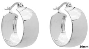 Oorbellen 20 mm zilver