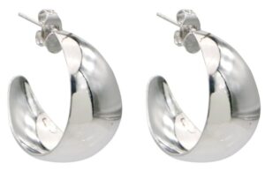 Oorbellen 25 mm Moon zilver