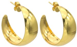 Oorbellen 30 mm Moon goud