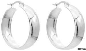 Oorbellen 30 mm zilver
