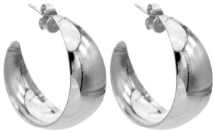 Oorbellen 30 mm Moon zilver