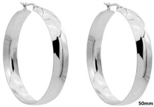 Oorbellen 50 mm zilver