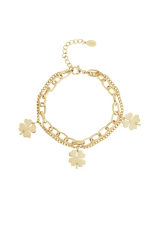 Armband Klavers goud