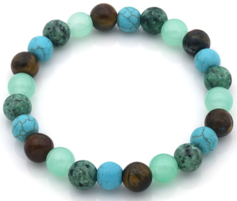 Armband stenen 8 mm, rustiek
