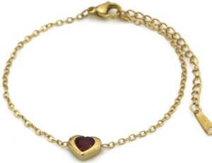 Armband hartje rood