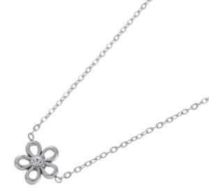 Ketting flower zilver