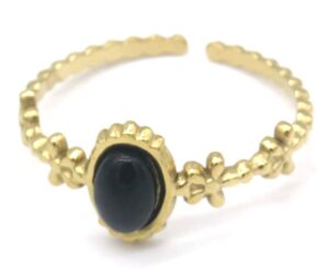Ring stone zwart goud