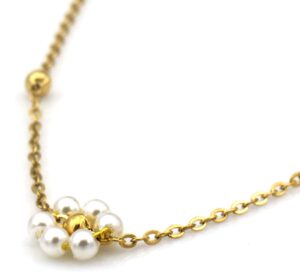 Ketting Flower Pearls goud