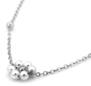 Ketting Flower Pearls zilver
